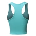 thumbnail image 3 of A2Y Women's Basic Cotton Casual Scoop Neck Cropped Racerback Tank Tops Ash Mint XS, 3 of 5