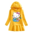 thumbnail image 2 of Hello Kitty lindo dibujo animado impreso bebé vestido con volantes traje de niños Sudadera con capucha de algodón puro vestido de suéter falda Casual para niñas y niños, 2 of 5