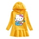 thumbnail image 2 of Hello Kitty lindo dibujo animado impreso bebé vestido con volantes traje de niños Sudadera con capucha de algodón puro vestido de suéter falda Casual para niñas y niños, 2 of 5