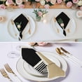thumbnail image 3 of Beige Cloth Napkins, Modern Abstract Art Farmhouse Striped Washable and Reusable Dinner Napkins Set of 2, Table Napkin for Kitchen Party Birthday Wedding Hotel Housewarming 20"x20", 3 of 9