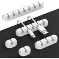thumbnail image 1 of Clip para sujetar cables de 5 piezas (blanco, excluyendo cables de datos), organizador de cables para gestión de cables, cable de carga USB de escritorio, cable de mouse, cable para PC, oficina, hogar, 1 of 5