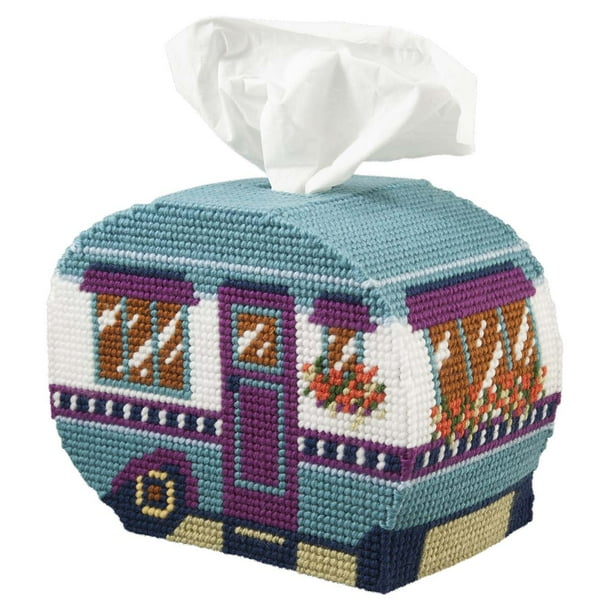 Herrschners® Happy Campers Tissue Box Plastic Canvas Kit
