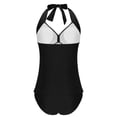 thumbnail image 5 of IYYVV Womens Two Piece Swimsuits Tummy Control Tankini Plus Size Tummy Control Bathing Suit Halter V Neck Swimwear Black XL, 5 of 6