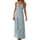thumbnail image 1 of Vestido Túnica De Verano Vestido maxi ajustado para mujer Estilo elegante Gasa Halter Vestido largo Traje de vacaciones Ygjytge Azul M para Mujer, 1 of 7