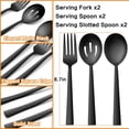 thumbnail image 2 of Ensemble de 6 Pcs d'Ustensiles de Service Noir Mat 8,7 Pouces Cuillères Fourchettes Fendues en Acier Inoxydable Buffet, 2 of 7