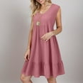 thumbnail image 4 of GEWSEY Womens Summer Mini Dresses Casual Ruffle Flowy Tiered Sleeveless Sundresses Swing A Line Beach Short Dress (Pink, XL), 4 of 6