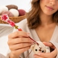 thumbnail image 4 of Resin Crochet Hook Set, Floral Inlaid Ergonomic , Polished Metal Tips, for Knitting and Crocheting, Ideal for Art Crafters, 4 of 9