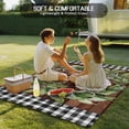 thumbnail image 4 of Farmhouse Green Garland Outdoor Rug for Patio/Deck/Porch, Non-Slip Large Area Rug 3 x 5 Ft, Spring Black Plaid Wood Grain Indoor Outdoor Rugs Washable Area Rugs, Reversible Camping Rug Carpet Runner, 4 of 8