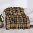 thumbnail image 3 of Disketp khaki coffee plaid Flannel Blankets - Thick and Warm Blanket for Winter, Soft Fuzzy Plush King Blanket for All Seasons-50"x40", 3 of 6