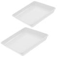 thumbnail image 4 of Miangastore White Plastic Square Tray Set of 2 for Storage Use Protects Surfaces from Water Damage, 4 of 8