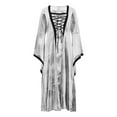 thumbnail image 4 of Idoravan Costume Party Dresses for Women October Party Dresses Women Women‘s ’Renaissance Costume Gown Lace Up Trumpet Sleeves Gothic Medieval Dresses White XXL, 4 of 6