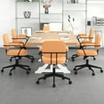 thumbnail image 6 of Costway PU Leather Office Chair Adjustable Swivel Leisure Desk Chair w/ Armrest, 6 of 11