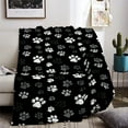 thumbnail image 2 of [Soft Lightweight Flannel Throw Blanket] Cozy Puppy Paw Print Flannel Throw Blanket - Soft, Lightweight & Versatile for All Seasons - Perfect for Naps, Office, Camping & Travel - Ideal Gift, 2 of 6