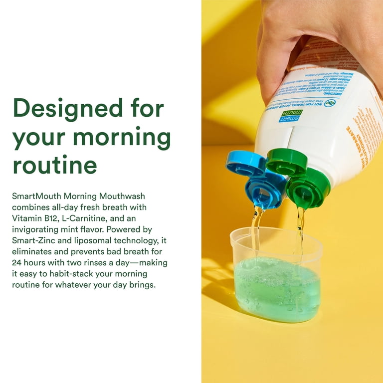l carnitine in the morning SmartMouth Advanced Liposomal Mouthwash - All-Day Fresh Breath - Vitamin B12 & L-Carnitine - Dual-Solution Zinc-Activated Morning Mouthwash - Invigorating Mint Flavor anti-aging serum Glutathione Biology in Neurodegenerative Servings:90 Servings