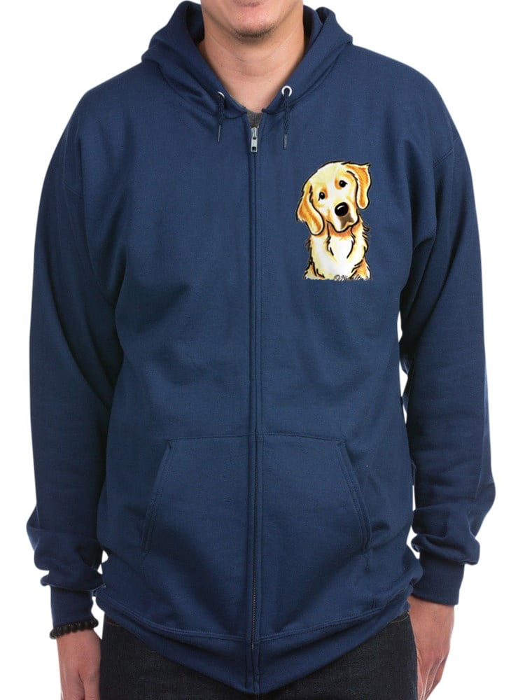 CafePress Golden Retriever Portrait Zip Hoodie, Classic Hooded Sweatshirt with Metal Zipper