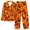 Orange-C, variant on SwiftWear Fall Long Sleeve Pajama Set for Women Halloween Themed Witch Hat/Pumkin Print Sleepwear Cozy Button-Down Top with Relaxed Fit Lounge Pants