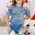 thumbnail image 2 of T-shirts Filles Été Col Rond Manches Courtes Imprimé Nœud Papillon Coupe Décontractée Basiques Hauts Filles Bleu Clair 6-7 Ans, 2 of 4