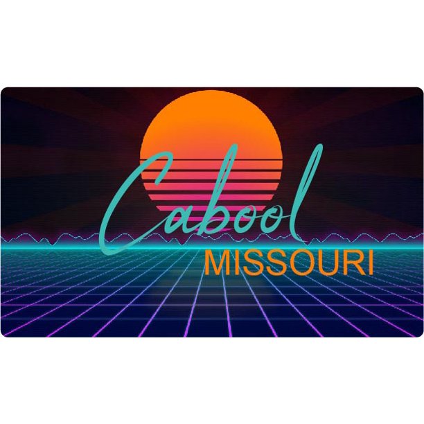 Cabool Missouri 2 X 1.25Inch Vinyl Decal Stiker Retro Neon Design