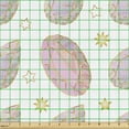 thumbnail image 2 of Ambesonne Mermaid Colors Fabric by the Yard Upholstery, Soft Stones Drawing, 5 Yards, White and Baby Pink, 2 of 5