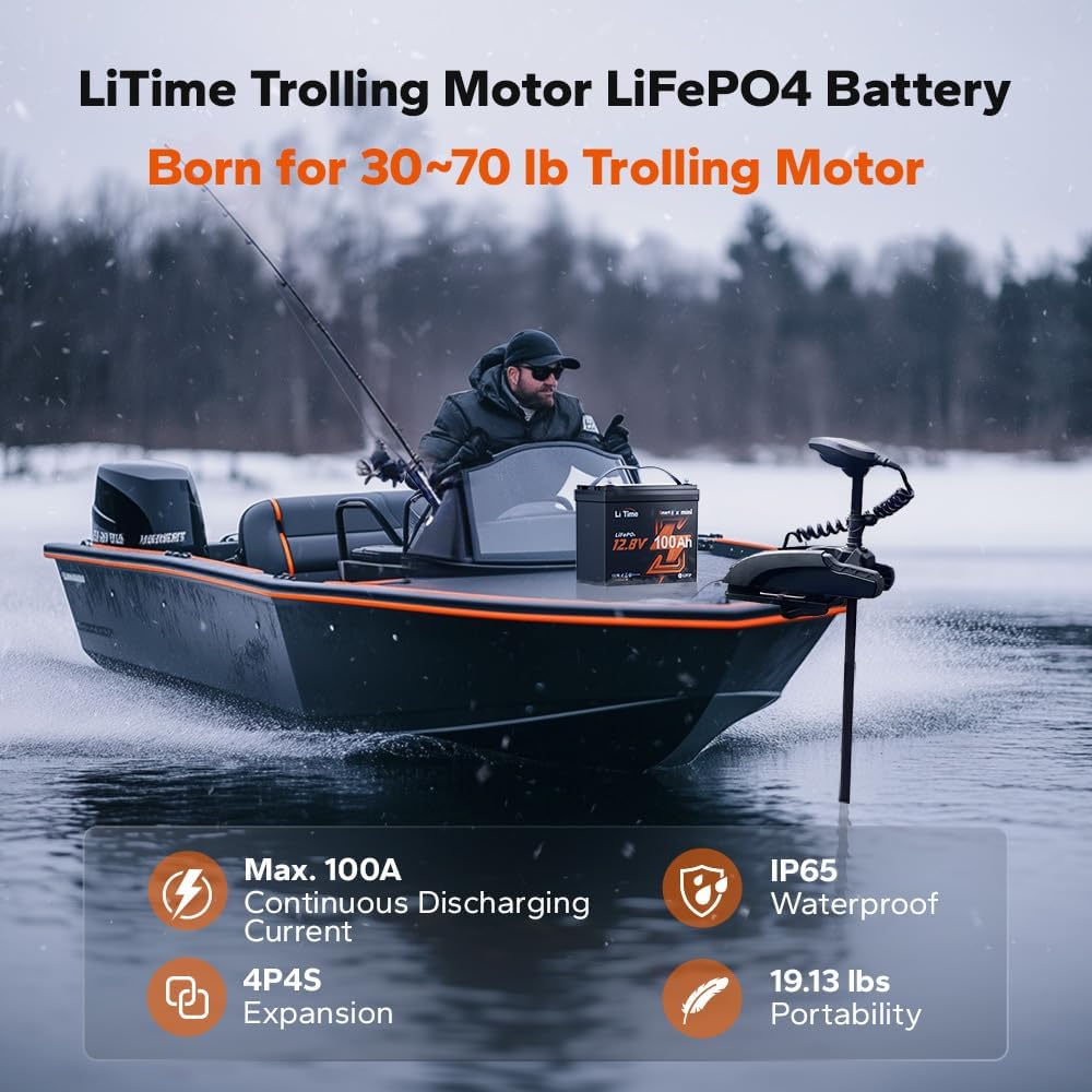 LiTime 12V 100Ah MINI LiFePO4 Battery 100A BMS Bluetooth Lithium Battery for RV Travel Trailers