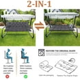 thumbnail image 4 of Swing Replacement Cushions with Backrest, Outdoor Swing Cushions 2-3 Seater Waterproof Bench Pad Cushions, Recliner Seat Cushions for,Patio,Backyard (Dark Gray, 60x40in), 4 of 6