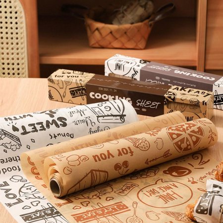 Popvcly High Temperature Resistant Parchment Paper Roll  Non-stick Waterproof Greaseproof Baking Paper  Air Fryer Food Wrap Paper Cookie Cooking Tool