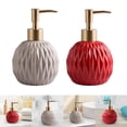 thumbnail image 1 of soap dispenser bottle,ceramic soap dispenser with pump bathroom,kitchen sink hand dispenser decorative,Countertop Refillable shower bottles,hand soap container liquid soap pump Khaki Red Macarena botella dispensadora de jabón, 1 of 8