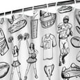 thumbnail image 3 of Black and White Football Elements Pattern Shower Curtain 72"x72" ,Bathroom Decorative Shower Curtains Set with 12 Hooks,Modern Waterproof Washable Shower Curtain, 3 of 6