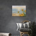 thumbnail image 2 of Sunflower Beach Decor Wall Art Coastal Ocean Waves Pictures Sunset Seascape Canvas Painting Nature Home Modern Artwork Decorations Framed for Bathroon Living Room Bedroom Office 16 x 12 inch, 2 of 6