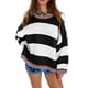 thumbnail image 1 of Suéteres Vintage para Mujer, Cuello Redondo, Larga, Estilo Preppy, de Punto, de Gran Tamaño S, 1 of 6
