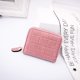 thumbnail image 3 of Cartera pequeña de piel sintética con cremallera a cuadros para mujer y niña, ideal para guardar tarjetas, llaves, monedas y cambio (rosa), 3 of 7