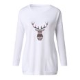 thumbnail image 4 of Mujeres Tallas grandes Casual Cuello redondo Suelto Impreso Bolsillo Manga larga Tops Mujer Blusa Fridja bvmnju3225, 4 of 5