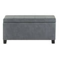 thumbnail image 4 of SIMPLIHOME Dover Banc Rectangulaire de Rangement à Dessus Relevable de 36 Pouces de Large en Similicuir Gris Pierre Rembourré, Repose-Pieds Tabouret, Table Basse pour le Salon, la Chambre et la Chambre d'Enfant, Contemporain, 4 of 5