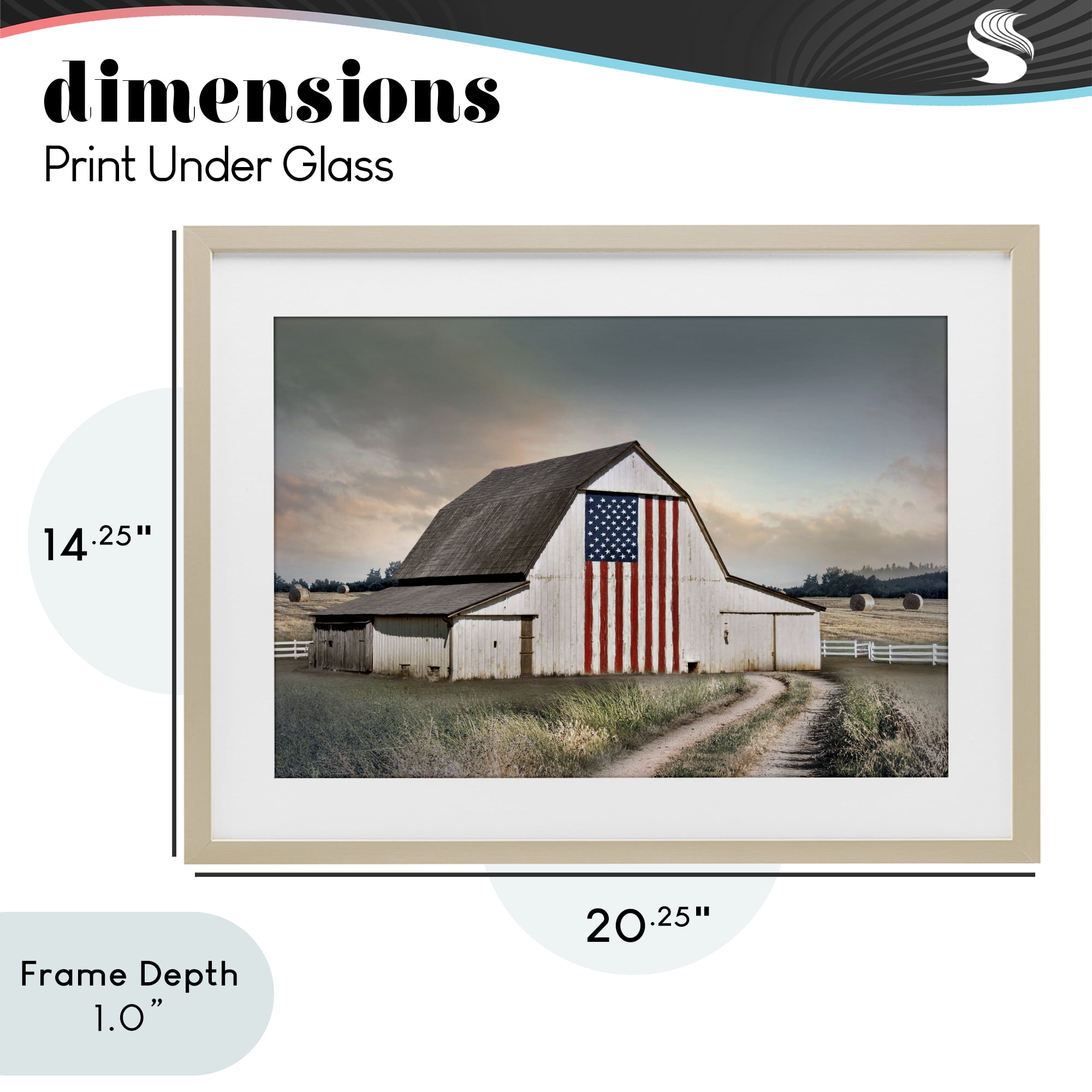 Stupell Industries Land That I Love Barn Birch Framed Print Under Glass, design by CAD Designs