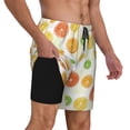 thumbnail image 2 of Kdxio Colorful Lemons Print Mens Swim Shorts with Mesh Lining, Breathable and Quick-Drying, Adjustable Waist, Privacy Pocket-Small, 2 of 6