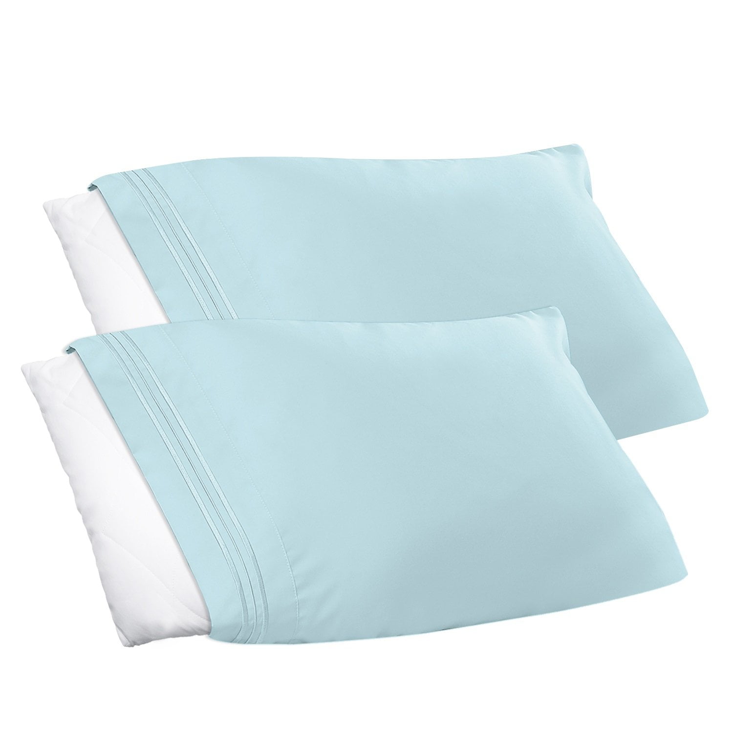 Clara Clark Premier 1800 Thread Ct Collection SET OF TWO Standard Pillowcases 