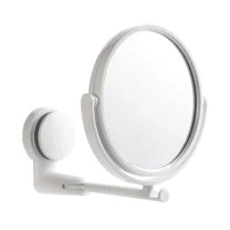 Wall Mounted Makeup Mirror, Magnifying Mirror 360° Extendable Arm Bathroom Mirror for Makeup White