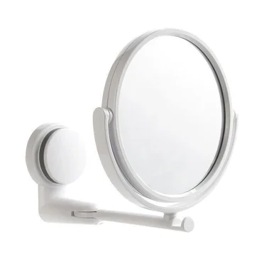 Wall Mounted Makeup Mirror, Magnifying Mirror 360° Extendable Arm Bathroom Mirror for Makeup White