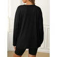 thumbnail image 5 of MOYIKO Oversized Long Sleeve Shirts for Women Casual Crewneck Loose Fit Tees Tops, 5 of 7