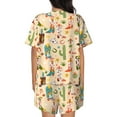 thumbnail image 6 of Balery Groovy American Western Footwear Pattern Womens Pajama Sets 2 Piece Soft Short Sleeve Top and Shorts Sleepwear Round Neck Pjs Lounge Set with Pockets-Large, 6 of 7