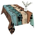 thumbnail image 2 of Green Brown Paw Print Table Cloth Waterproof Tablecloths, Vintage Farmhouse Country Wooden Grain Tablecloth Dining Table Cover for Kitchen Party Tabletop Outdoor, Rectangle Tablecloth 60x120 Inch, 2 of 9