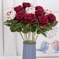 thumbnail image 3 of Matsuzay 10x Ramo de novia Decoración de rosas - Durabilidad de larga duración Amplio bajo mantenimiento Flores artificiales de plástico Flor Decoración morado claro, 3 of 6