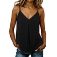 thumbnail image 2 of Jaunzuar Tank Tops for Women Linen V Neck Summer Camisole Tops Breathable Pleated Sleeveless Tops, S-2XL, 2 of 8