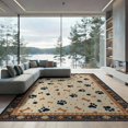 thumbnail image 2 of ODIKA 8'x10' Washable Area Rug Non-Slip Chair-Friendly Mat Print Paws Boho Scattered Bones Spotted Details Alfombra Para for Dining Room, Large Office, Lounge, 2 of 7