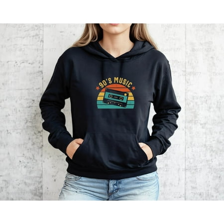 BoldFit78 Retro 90 s Music Cassette Graphic  Vintage Nineties Audio Nostalgia Inspired Hoodie  for Unisex  up to size 5XL.