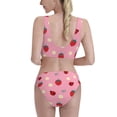 thumbnail image 3 of Daiia Strawberry and Ladybugs printed 2 piece Swimsuit Bikinis for Women High Waisted Racerback Bathing Suits Summer Tummy Control Scoop Neck Swimwear-XX-Large, 3 of 8