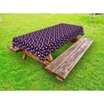 thumbnail image 1 of Retro Outdoor Tablecloth, Illustration of Concentric Circles Little Dots Short Vertical Lines, Decorative Washable Fabric Picnic Table Cloth, 58 X 84 Inches,Dark Purple Pale Pink White, by Ambesonne, 1 of 2