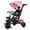 Pink, variant on AILEEKISS Foldable Kids Tricycle with Push Handle, 7-in-1 Ride Trike for Infant 1-5 Years, Grey