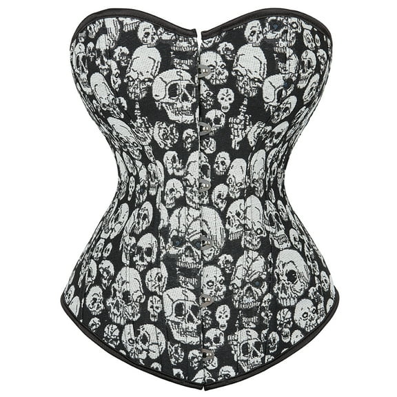 Grebrafan Corset Cosplay Steampunk Bustier Women Medieval Skull 7XL