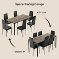 thumbnail image 5 of Aiho 6-Seater Modern Dining Table Set with PU Leather Chairs for Kitchen, Small Spaces,Grey, 5 of 9